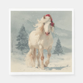 Servilleta De Papel Christmas Paper Napkin / Beautiful white horse