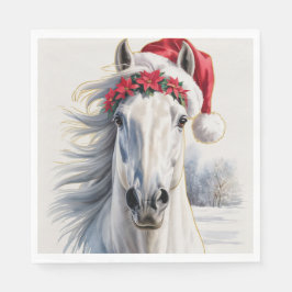 Servilleta De Papel Christmas Paper Napkin / Beautiful white horse
