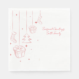 Servilleta De Papel Christmas Paper Napkin with Playful Holiday Motifs