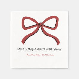 Servilleta De Papel Christmas Paper Napkin with Trees & Hearts