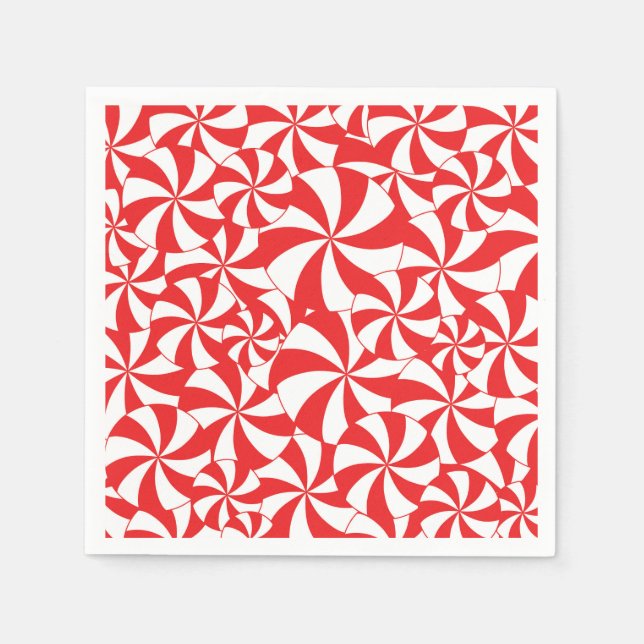 Servilleta De Papel Christmas Party Candy Cane Paper Napkins Red (Anverso)