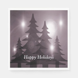 Servilleta De Papel Christmas Party Pink Trees Holiday Winter Elegant