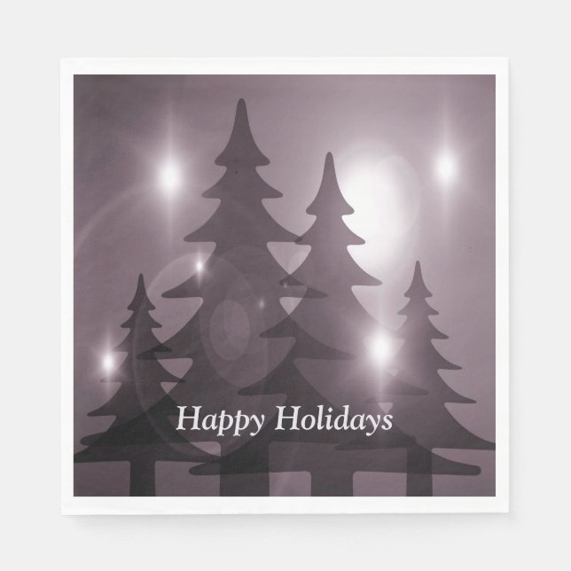 Servilleta De Papel Christmas Party Pink Trees Holiday Winter Elegant (Anverso)