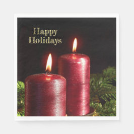 Servilleta De Papel Christmas Party Red Candles Winter Holidays