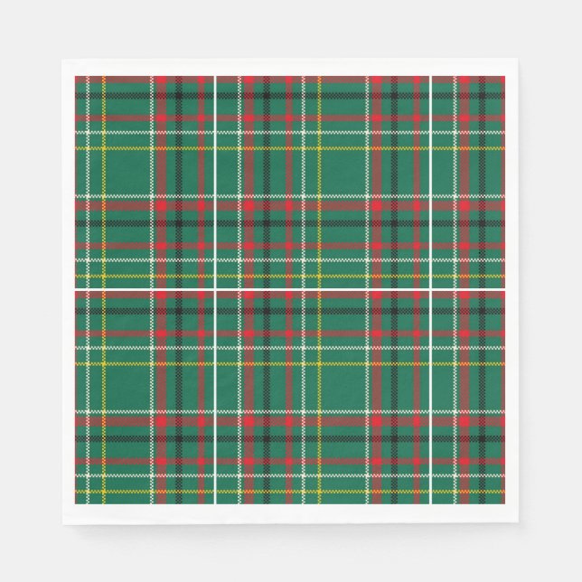 Servilleta De Papel Christmas Plaid Green Pattern-23914 (Anverso)
