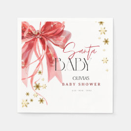 Servilleta De Papel Christmas Santa Baby Red and Gold
