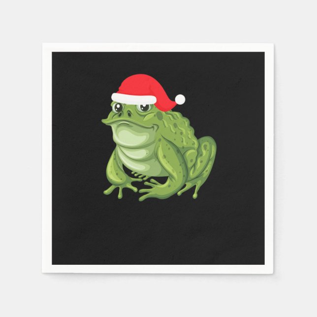 Servilleta De Papel Christmas Santa Frog (Anverso)