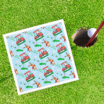 Servilleta De Papel Christmas Santa Golfing With Reindeer Pattern<br><div class="desc">Santa and his reindeer playing golf would be the ideal setting for the golf holiday party. Every time,  these amusing Christmas napkins elevate an occasion. Ideal for making any occasion more cheerful so that you can spend more time with friends and family.</div>