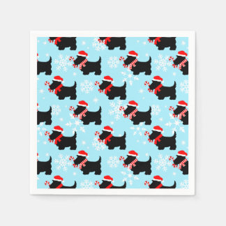 Servilleta De Papel Christmas Scottie Dogs Pattern
