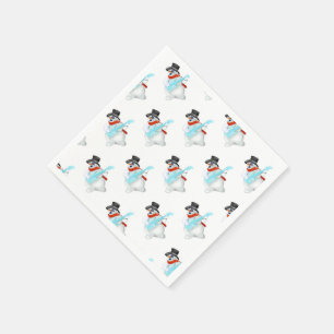 Servilleta De Papel Christmas Snowman Napkins Guitar Music