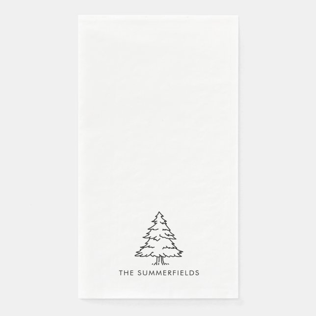 Servilleta De Papel Christmas Tree Holiday Family Dinner (Anverso)