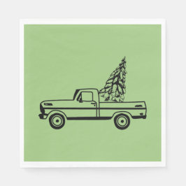 Servilleta De Papel Christmas tree truck