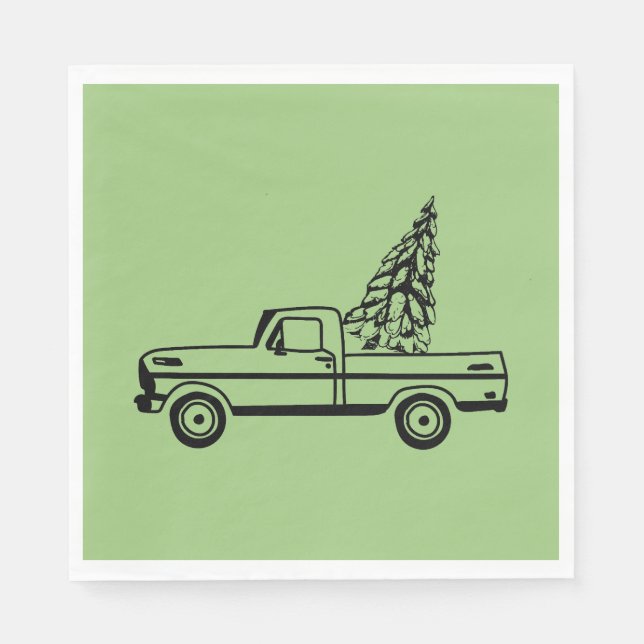 Servilleta De Papel Christmas tree truck (Anverso)