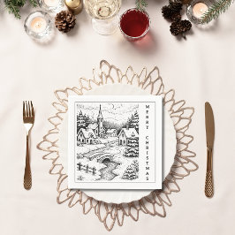 Servilleta De Papel Christmas Village in Winter