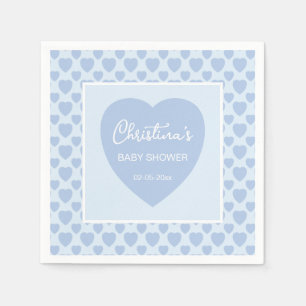 Servilleta De Papel Chubasquero de Corazones Azules Baby Shower 