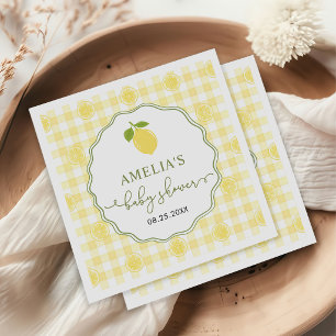 Servilleta De Papel Chubasquero de Limón y Cítricos para Baby Shower