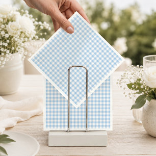Servilleta De Papel Chubasquito de cuadros azul claro para baby shower