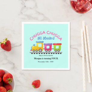Servilleta De Papel Chugga Choo Train Personalizado Temático Cualquier