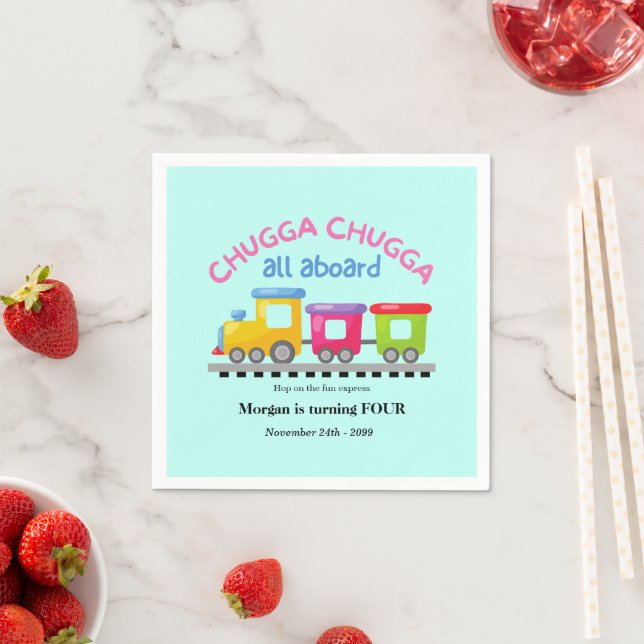 Servilleta De Papel Chugga Choo Train Personalizado Temático Cualquier (In situ)