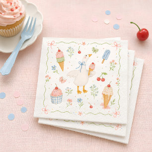 Servilleta De Papel Chupada de Helado de Ganso Tonto para Baby Shower