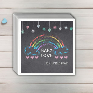 Servilleta De Papel Chupete Amor Pizarra Corazones y Arcoíris Baby Sho