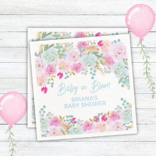 Servilleta De Papel Chupete de bebé niño floral azul