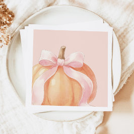 Servilleta De Papel Chupete de calabaza con lazo rosa otoño para baby 