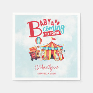 Servilleta De Papel Chupete de Carnaval Circo Azul Baby Shower