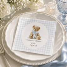 Chupete de cuadros azules para baby shower de niño
