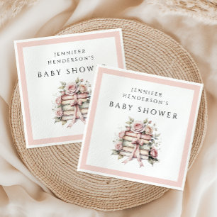 Servilleta De Papel Chupete de lazo rosa Baby Shower