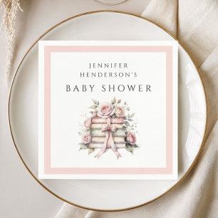 Servilleta De Papel Chupete de lazo rosa Baby Shower