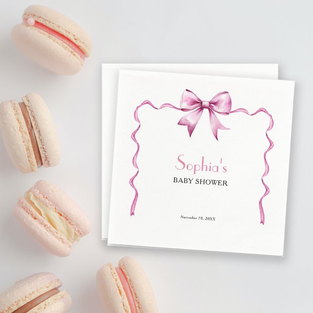 Servilleta De Papel Chupete de lazo rosa para Baby Shower (Subido por el creador)