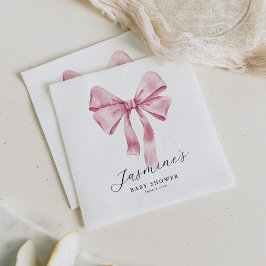 Servilleta De Papel Chupete de lazo rosa para baby shower