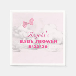Servilleta De Papel Chupete de lazo rosa para baby shower personalizad