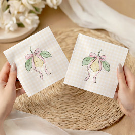 Servilleta De Papel Chupete de Limón Amarillo y Rosa para Baby Shower