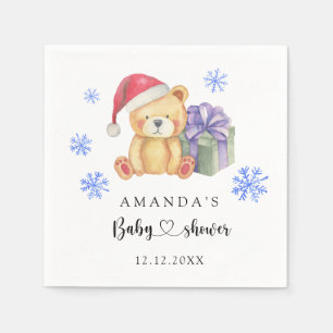 Servilleta De Papel Chupete de osito de invierno para Baby Shower