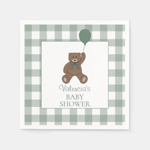 Servilleta De Papel Chupete de osito verde menta Baby Shower
