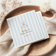 Chupete de Oso Rayas Azules Baby Shower