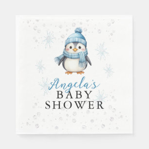 Servilleta De Papel Chupete de Pingüino de Invierno Baby Shower
