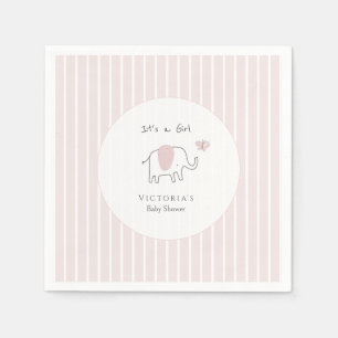 Servilleta De Papel Chupete Minimalista de Elefante Rosa para Baby Sho