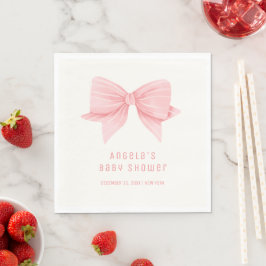Servilleta De Papel Chupete Minimalista Rosa Baby Shower