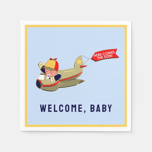 Servilleta De Papel Chupete para bebé niño (Anverso)