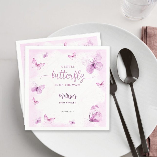 Servilleta De Papel Chupetón de Mariposa Baby Shower (Subido por el creador)
