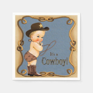 Servilleta De Papel Chupetón de vaquero para baby shower