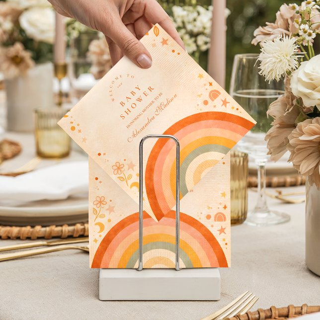 Servilleta De Papel Chupinada de arcoíris boho terroso para bebé (Subido por el creador)