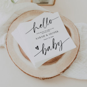 Servilleta De Papel Chupinada de bebé con letra elegante moderna