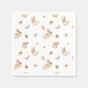 Servilleta De Papel Chupinada de bebé conejo de Pascua floral de prima
