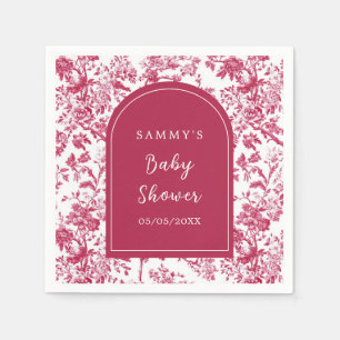 Servilleta De Papel Chupinada de Chinoiserie Antiguo Rosa para Baby Sh