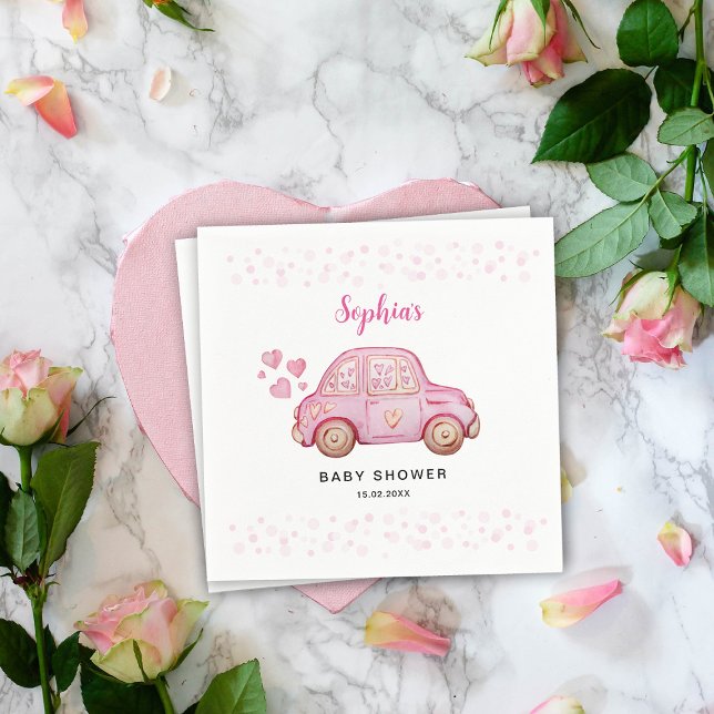 Servilleta De Papel Chupinada de coche rosa de San Valentín para bebé (Subido por el creador)