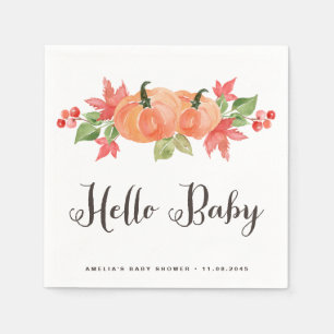 Servilleta De Papel Chupineta de acuarela y hojas de arce Baby Shower